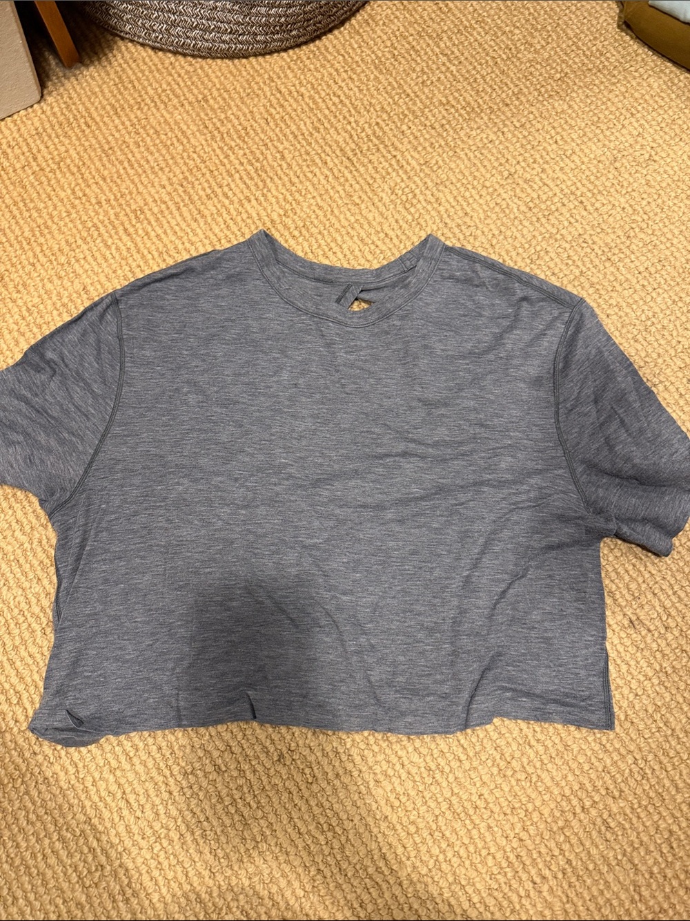 lululemon athletica Heathered Blue Cropped Tee
